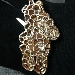 Pendentif personnalisable en plaqué or jaune 14 carats taille princesse 2CT en moissanite véritable charme de dessin animé hip-hop de luxe Base en argent sterling - Product Image 2