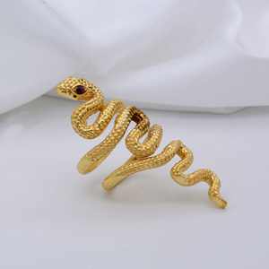 Wholesale 18k Gold Plated Snake Designer Brass <b>Ring</b> <b>Gothic</b> Biker Punk Jewelry for Men and Women Serpent Fashionable Accessories - Product Image 3