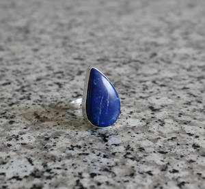 925 Sterling Silver Women's Bezel Setting <b>Lapis</b> <b>Lazuli</b> Leaf Style Classic <b>Ring</b> for Party Occasions - Product Image 3