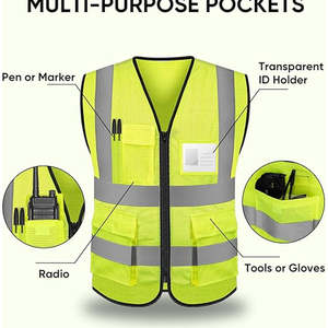 Gilet de sécurité réfléchissant vêtements de travail haute visibilité logo personnalisé construction uniforme ingénieur gilet vêtements de protection durables - Product Image 5