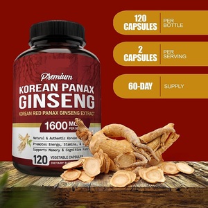 Hàn Quốc đỏ <span class=keywords><strong>Panax</strong></span> <span class=keywords><strong>Ginseng</strong></span> chiết xuất nhân sâm 500mg Viên nang 60 đếm mỗi chai cho người lớn không cho phụ nữ mang thai - Product Image 3
