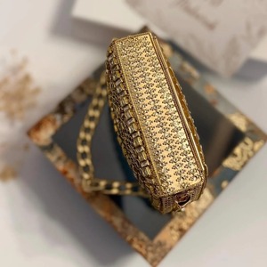 Bolso de mano hecho a mano con cuentas y adornos de perlas y piedras preciosas, accesorio de moda para regalo de boda, bolso de noche Kundan para novias. - Product Image 4