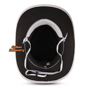 Sombrero de cuero de vaca genuino de ala ancha para hombres Nuevo sombrero de cuero de vaquero de tamaño adulto de estilo occidental Vintage - Product Image 4