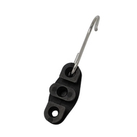 Penjepit Kabel Drop Wire FTTH Tipe S Hitam dari Baja Anti Karat dengan Pelindung UV, Penjepit Wedge Anchor untuk Aksesoris Kabel Fiber Optik ADSS