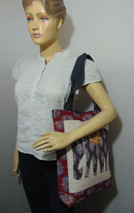 High Quality New Designer Bag Good Price Women Ethnic Elephant Patch Canvas Tote Bag From Wholesale Manufacturer - Product Image 3