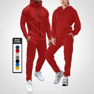 Ensemble deux pièces tricoté sweat à capuche pour hommes respirant OEM survêtement personnalisé décontracté Fitness Jogging costume tenue porter - Product Image 5