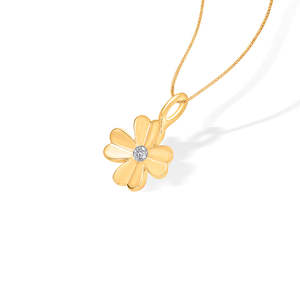 Collar Clásico con Colgante de Trébol de Oro y Diamantes para Mujer - Product Image 4