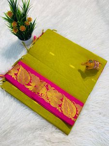 Saree ethnique en soie de coton de concepteur lourd brillant lourd avec chemisier exclusif fête mariage Festival porter Style élégant femmes portent - Product Image 5