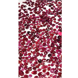 1328 piezas de granate de rodolita Natural de 6mm a 13mm cabujón facetado ovalado de pera 1620 Cts lote Rosecut piedras preciosas con parte posterior plana US $130 todo - Product Image 4