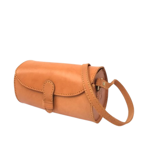 Handcrafted Minimalist <b>Vintage</b> Cylinder Leather Wristlet <b>Clutch</b> Secure Strap Closure Women's Shoulder <b>Bags</b> Indonesia Fashion - Product Image 3