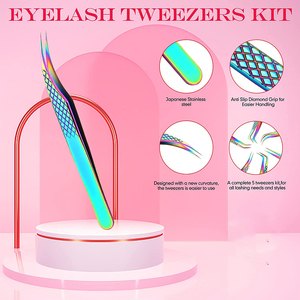 Kit de pince à épiler réutilisable multicolore en acier inoxydable allemand de haute qualité 3D 5D 6D - Product Image 2