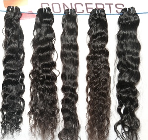 100% vierge indien Temple brut ondulé faisceaux 100% extensions de cheveux Remy non transformés Style de vague naturelle 100% cheveux humains naturels - Product Image 1
