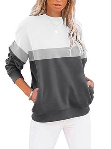 Sudadera de Manga Larga con Bloques de Color y Cuello Redondo Personalizable con Logotipo para Mujer, de Alta Calidad - Product Image 2