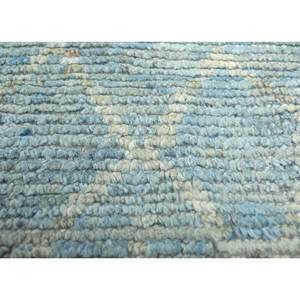 Alfombra de Lana Azul Zuri Anudada a Mano, Diseño Geométrico de Diamantes, Estilo Tabriz, Rectangular, para Pasillo y Sala de Estar -Pae-5543 - Product Image 3