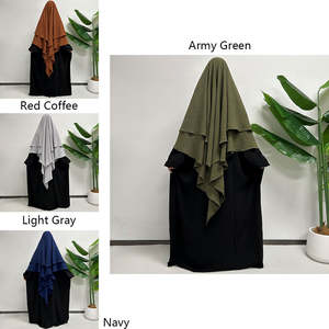 Thobe / Thawb de Alta Calidad, Nuevo Khimar Extra Largo de Dos Capas de Chifón, Niqab Musulmán, Pañuelo para la Cabeza Antiarrugas, Ligero y Transpirable - Product Image 2