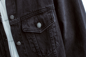 Chaqueta vaquera de moda de otoño para hombre, abrigo con cuello levantado a la moda, prendas de vestir informales con vaquero, chaqueta vaquera de estilo informal para hombre - Product Image 4