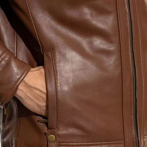 Veste en cuir pour homme de style décontracté de qualité supérieure, veste en cuir pour homme de bonne qualité, vestes de couleur unie, veste pour homme - Product Image 6