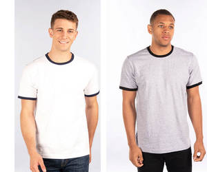 T-shirt à col contrasté ultra-doux, impression sérigraphique de qualité supérieure, léger, mode vintage pour homme, 100% coton, personnalisé - Product Image 2