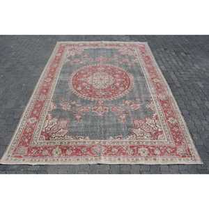 Alfombra Vintage Extra Grande de 7.5x10.8 pies (228x328 cm), Alfombra Abstracta Roja Turca - Product Image 1