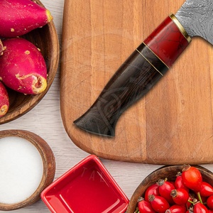 Couteau de cuisine de luxe fait main en cuivre et lame de damas couteau de chef pour anniversaire manche turquoise cadeau pour noël avec couvercle - Product Image 5