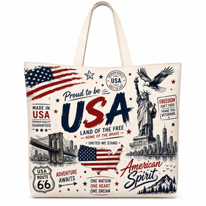 Sac fourre-tout imprimé moderne, motif abstrait bleu, polyester, sac de shopping portable, cadeau promotionnel - Product Image 6