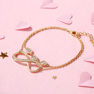 Jeulia Double Layer <b>Infinity</b> Sterling Silver <b>Bracelet</b> with Birthstone - Product Image 6