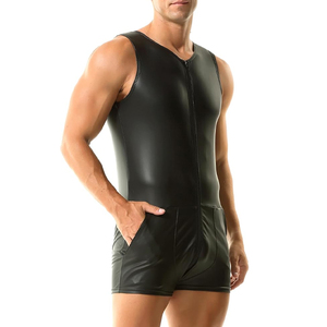 Combinaison en cuir intégrale pour homme, coupe moderne, ajustée, pour un confort maximal, soirées, séances photo, Halloween, style streetwear, rapide - Product Image 3