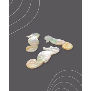 Colgante de Caballito de Mar en Madreperla Blanca, Accesorio para Joyería - Product Image 3