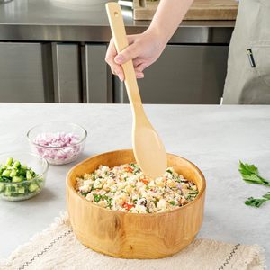 Cuchara para servir de 12 pulgadas, 1 cuchara de madera resistente para cocinar, utensilios de cocina antiadherentes utensilio para, mezclar, revolver o servir, bambú natural - Product Image 4