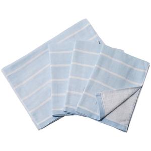[Wholesale Products] HIORIE Osaka Striped Pattern Gauze <b>Towel</b> 100% Cotton Hand <b>Towel</b> 34*100cm Low MOQ Washable Quick Sky <b>Blue</b> - Product Image 1