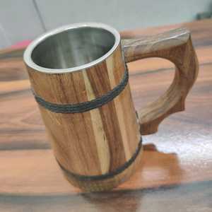 Tasse en bois avec logo personnalisé Gravure au laser Qualité pour restaurant Utilisation écologique pour les fêtes Poignée de grande capacité Meilleure vente - Product Image 2