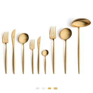Usine Offre Spéciale Couverts Argenterie Ustensiles De Cuisine Cuillère Fourchette Vaisselle De Table Couverts Couleur Or Ensemble Complet En Acier Inoxydable - Product Image 1