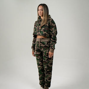 Gran oferta, chándal informal de último estilo para mujer, nuevo 100% algodón recortado para invierno, patrón sólido - Product Image 3