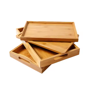 Plateau en bois cuisine salon nourriture fruits transport plateau fabricant direct en bois par croissant artisanat - Product Image 1