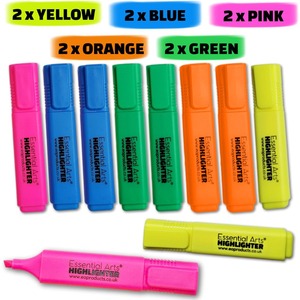 Lot de 6 stylos surligneurs fluorescents assortis ensemble de marqueurs lumineux à séchage rapide pointe ciseau multicolore fournitures de bureau scolaire - Product Image 4