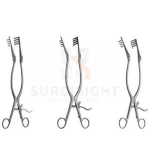 Rétracteur à retenue automatique Beckmann réutilisable en acier inoxydable 7x7 tranchant S/M/L dimensionné par Surgiright Instruments - Product Image 1