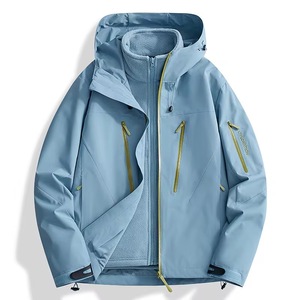 Veste matelassée à capuche pour homme, tissu en toile, imperméable, coupe-vent, respirante, col montant, fermeture éclair, vêtements de travail d'hiver, service OEM - Product Image 2
