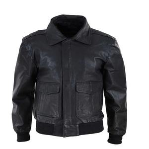 Veste en cuir à col en laine avec logo et design personnalisés disponibles aux prix de gros avec style moderne à fermeture à boutons pour hommes - Product Image 6