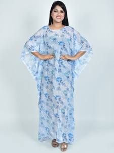 Recién llegado, vestido largo Maxi cómodo con estampado floral y cuello redondo para mujer con tela de alta calidad - Product Image 4