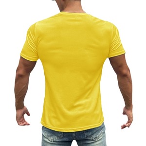 Camisetas de gimnasio con cuello redondo de algodón 100% para hombre, camisetas de entrenamiento transpirables de secado rápido para correr y ropa deportiva, camisetas de Fitness - Product Image 4