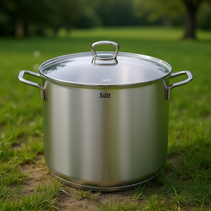 Silit 28cm Modern Metal Stock <b>Pot</b> with Double Handle <b>for</b> Large Gatherings & <b>Induction</b> Cooker - Product Image 2