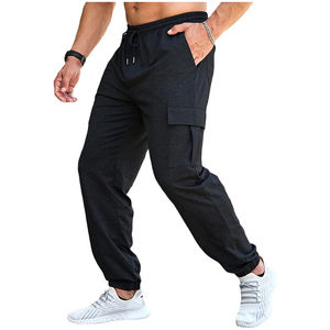 Pantalones Deportivos Unisex de Alta Calidad para Gimnasio, Correr, con Bolsillos Tipo Cargo, Corte Regular, Felpa Francesa Oscura, 100% Algodón - Product Image 1