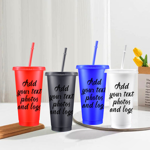 Vaso de Plástico de 24 oz <span class=keywords><strong>con</strong></span> Pajita <span class=keywords><strong>y</strong></span> Tapa, Vasos Reutilizables de PP para Café Helado <span class=keywords><strong>con</strong></span> Logotipo Personalizado para Bodas, Cumpleaños, Cafeterías, Regalos Corporativos - Product Image 2
