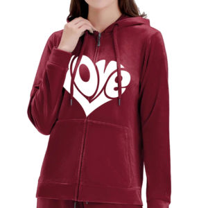 Survêtement de jogging à capuche en velours taille plus pour femmes OEM tenue 2 pièces à capuche en velours pour filles design personnalisable - Product Image 2