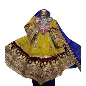 ชุดเดรสปักลายสไตล์วินเทจโมเดิร์นแบบอัฟกานิสถานสำหรับผู้หญิง ความยาวระดับเข่า ทรงเอไลน์ ผ้าโพลีเอสเตอร์ 100% คุณภาพสูง ขายส่ง สินค้ามาใหม่ล่าสุด - Product Image 1