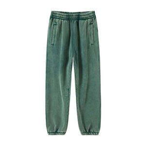 Pantalon de survêtement unisexe personnalisé de coupe normale de haute qualité pantalon de survêtement à jambes larges en coton lavé à l'acide peint au soleil - Product Image 3