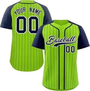 Personnalisable Unisexe Baseball Jersey Personnalisé Imprimé Pinstripe Uniforme Logo Nom Respirant Plus Size Design 100% Polyester - Product Image 4