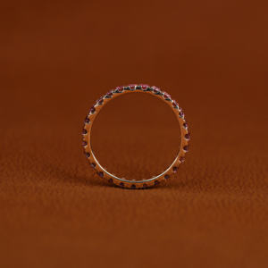 Lujosa plata esterlina chapada en oro rosa corte redondo laboratorio cultivado diamante eternidad completa boda banda clásico lujo boda regalo - Product Image 3