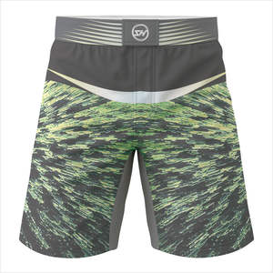 Pantalones cortos de lucha MMA de ajuste personalizado para hombre, diseño de pierna dividida para Kickboxing y Grappling Gym Gear con decoración elegante con volantes - Product Image 1