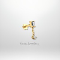 Boucles d'oreilles à tige en diamant de qualité supérieure 14K or massif diamants naturels cultivés en laboratoire IGI GIA bijoux de piercing à filetage interne certifiés